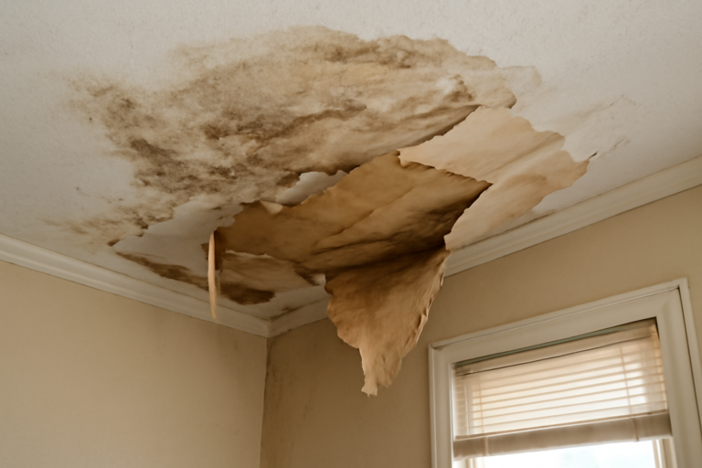 Ceiling Drywall Water Damage Restoration